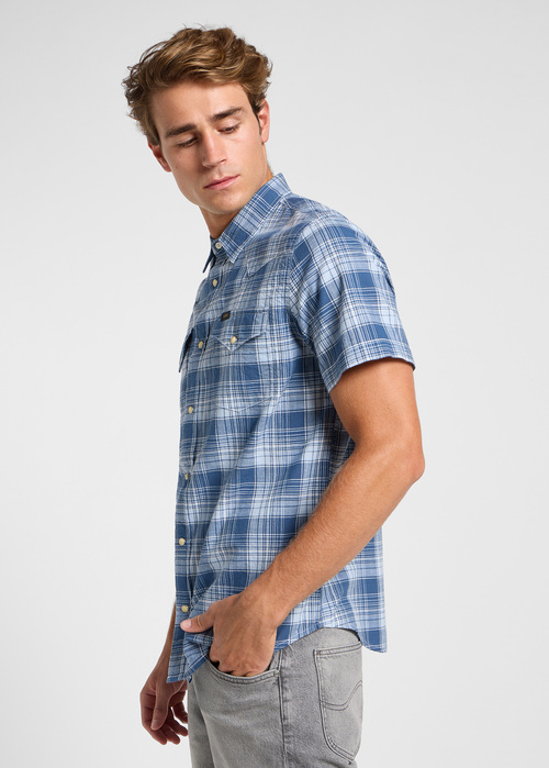 Meska Koszula Materialowe Lee Short Sleeve Western Shirt Orion Ombre Check - 112364225