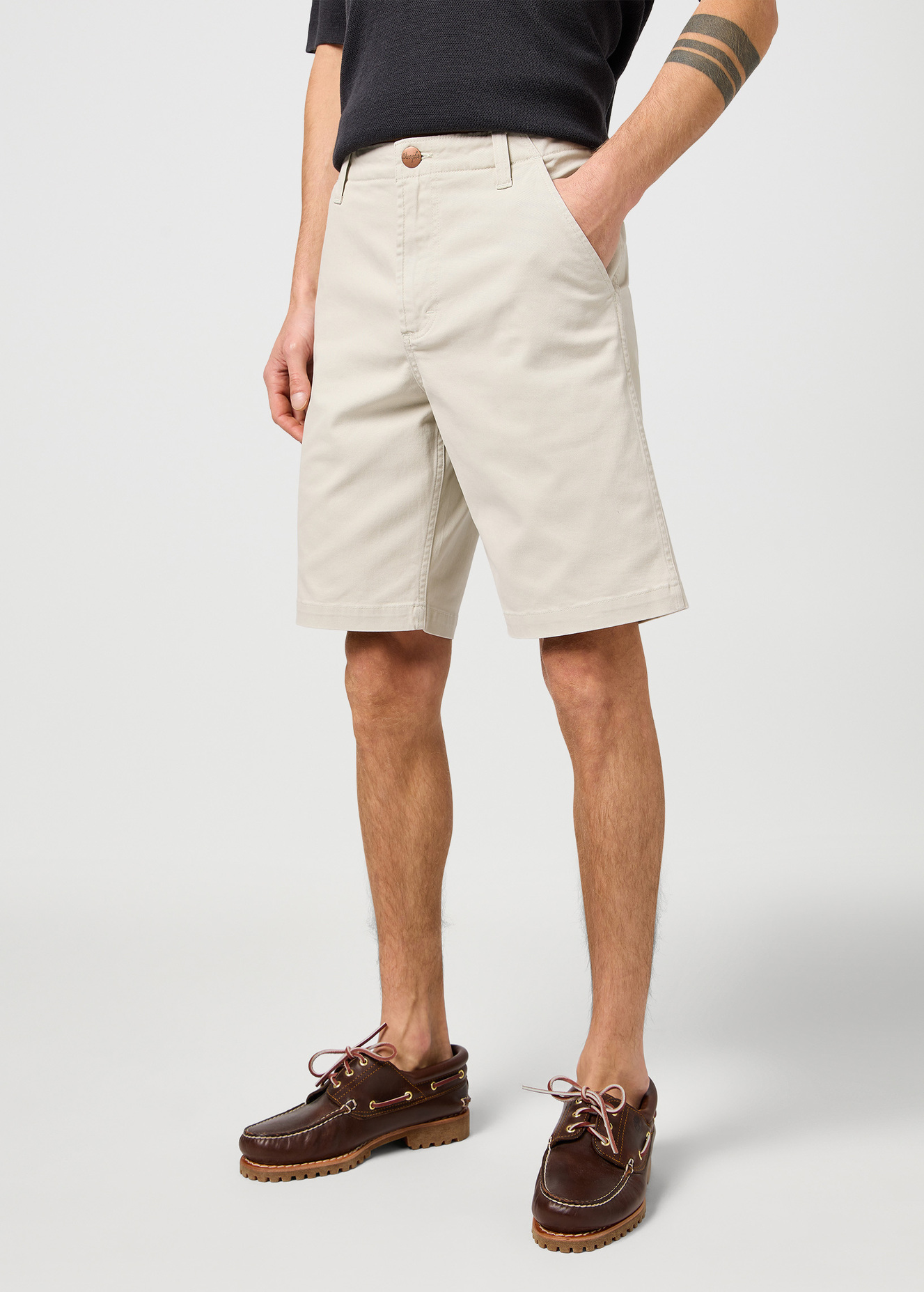 Meskie Szorty Materialowe Wrangler Casey John Cargo Shorts Pelican - 112362919