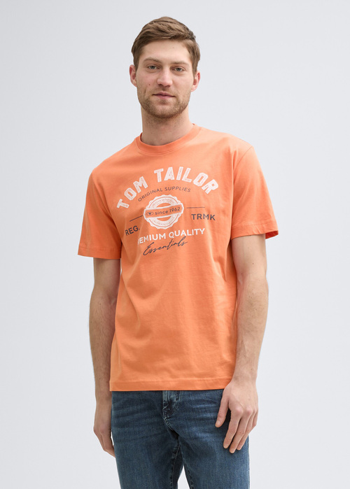 Tom Tailor T-shirt With Logo Print - Brick Orange 1037735-37755