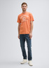 Mski T Shirt Tom Tailor T Shirt With Logo Print Brick Orange - 1037735-37755