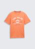 Meski T Shirt Tom Tailor T Shirt With Logo Print Brick Orange - 1037735-37755