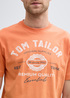 Mski T Shirt Tom Tailor T Shirt With Logo Print Brick Orange - 1037735-37755