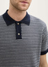 Meska Koszulka Polo Tom Tailor Knitted Cotton Polo Shirt Navy White Fancy Stripe - 1046321-37780