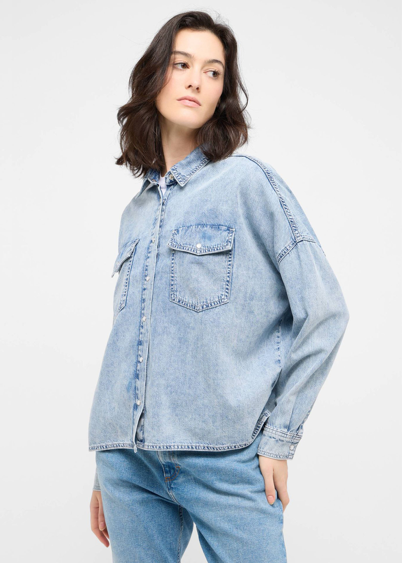 Damska Koszula Dzinsowa Mustang Ruby Pockets Denim Blue - 1016224-5000-101