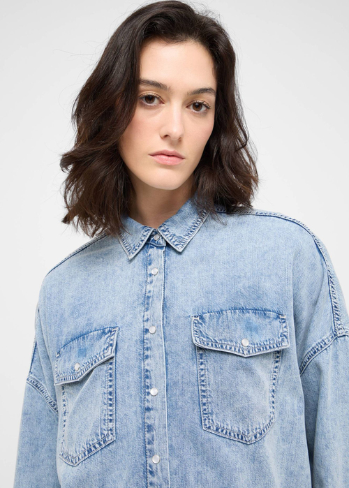 Damska Koszula Dzinsowa Mustang Ruby Pockets Denim Blue - 1016224-5000-101