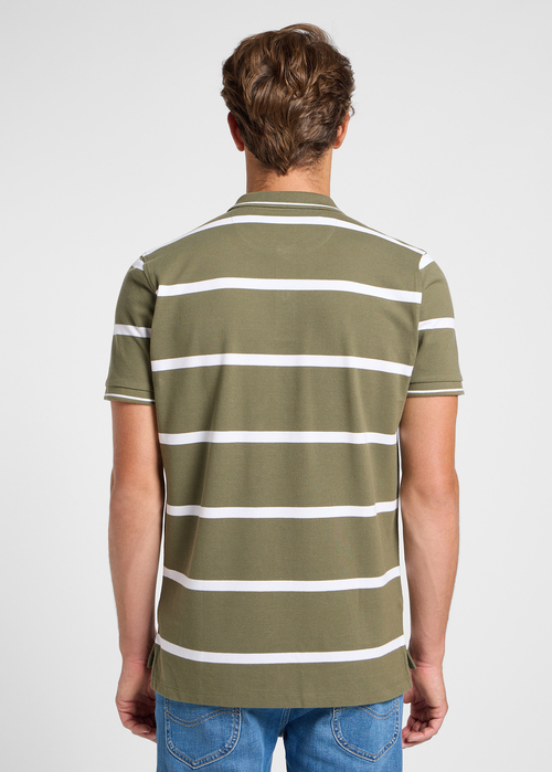 Mska Koszulka Polo Lee Pique Polo Mercantile Stripe Green - 112363858
