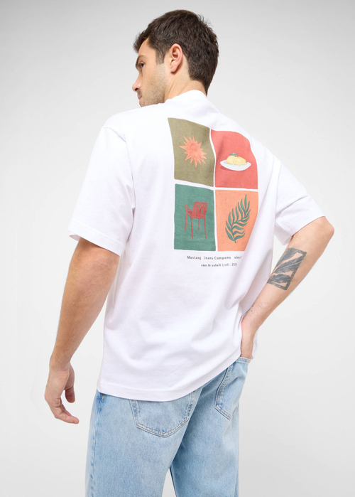 Meski T Shirt Mustang Akron Bright White - 1016284-2007