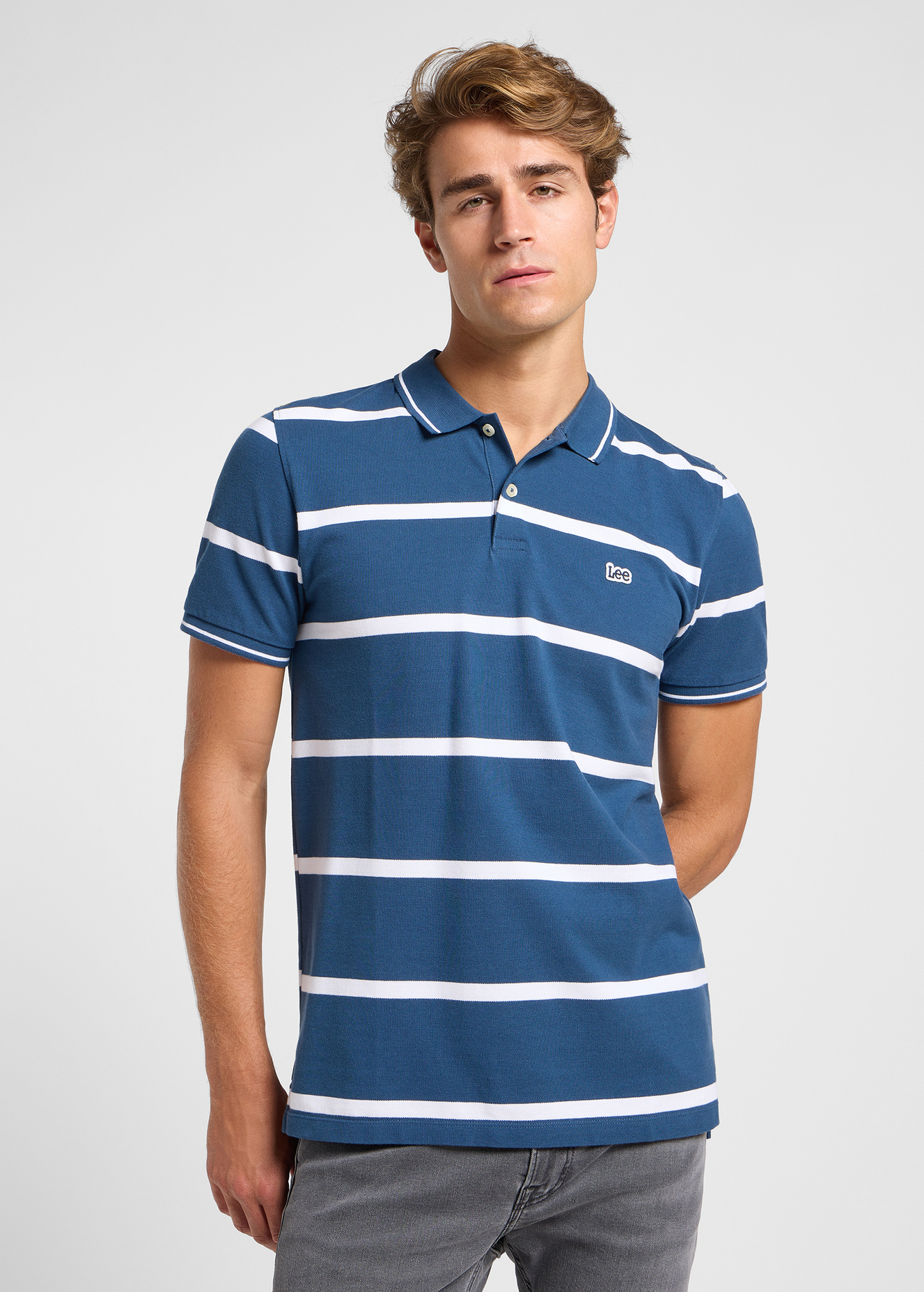 Meska Koszulka Polo Lee Pique Polo Orion Stripe - 112363857