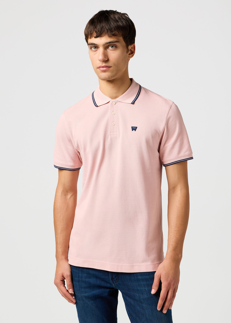 Meska Koszulka Polo Wrangler Polo Shirt Silver Pink - 112362688