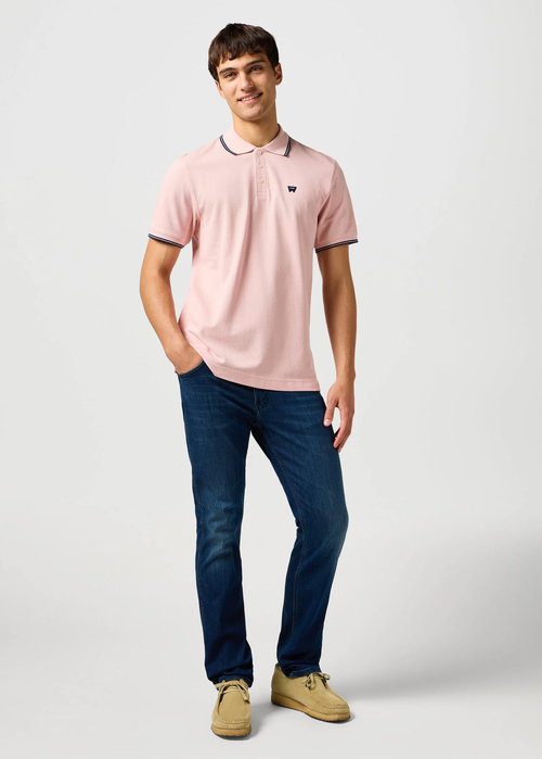 Meska Koszulka Polo Wrangler Polo Shirt Silver Pink - 112362688
