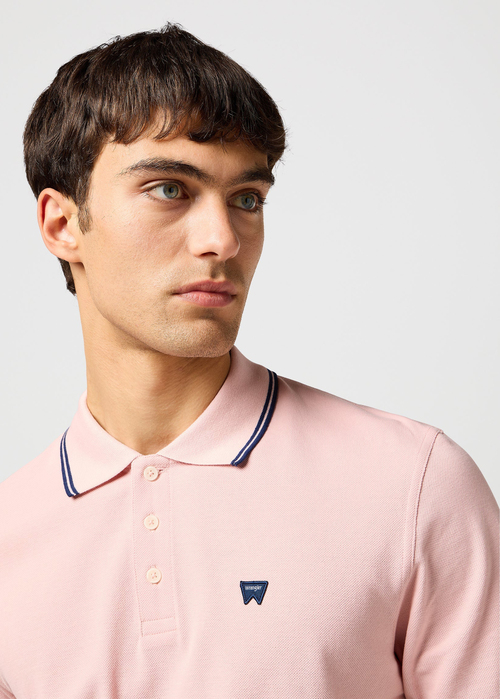 Meska Koszulka Polo Wrangler Polo Shirt Silver Pink - 112362688