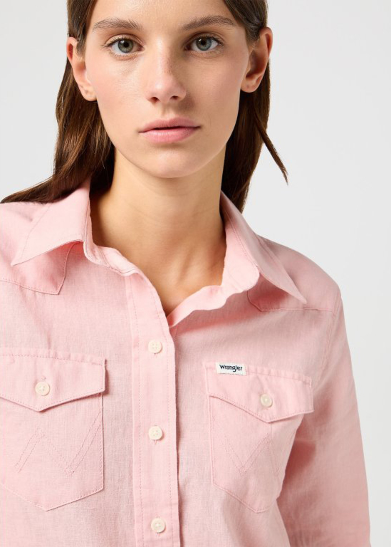 Wrangler Western Shirt Silver Pink - 112362609