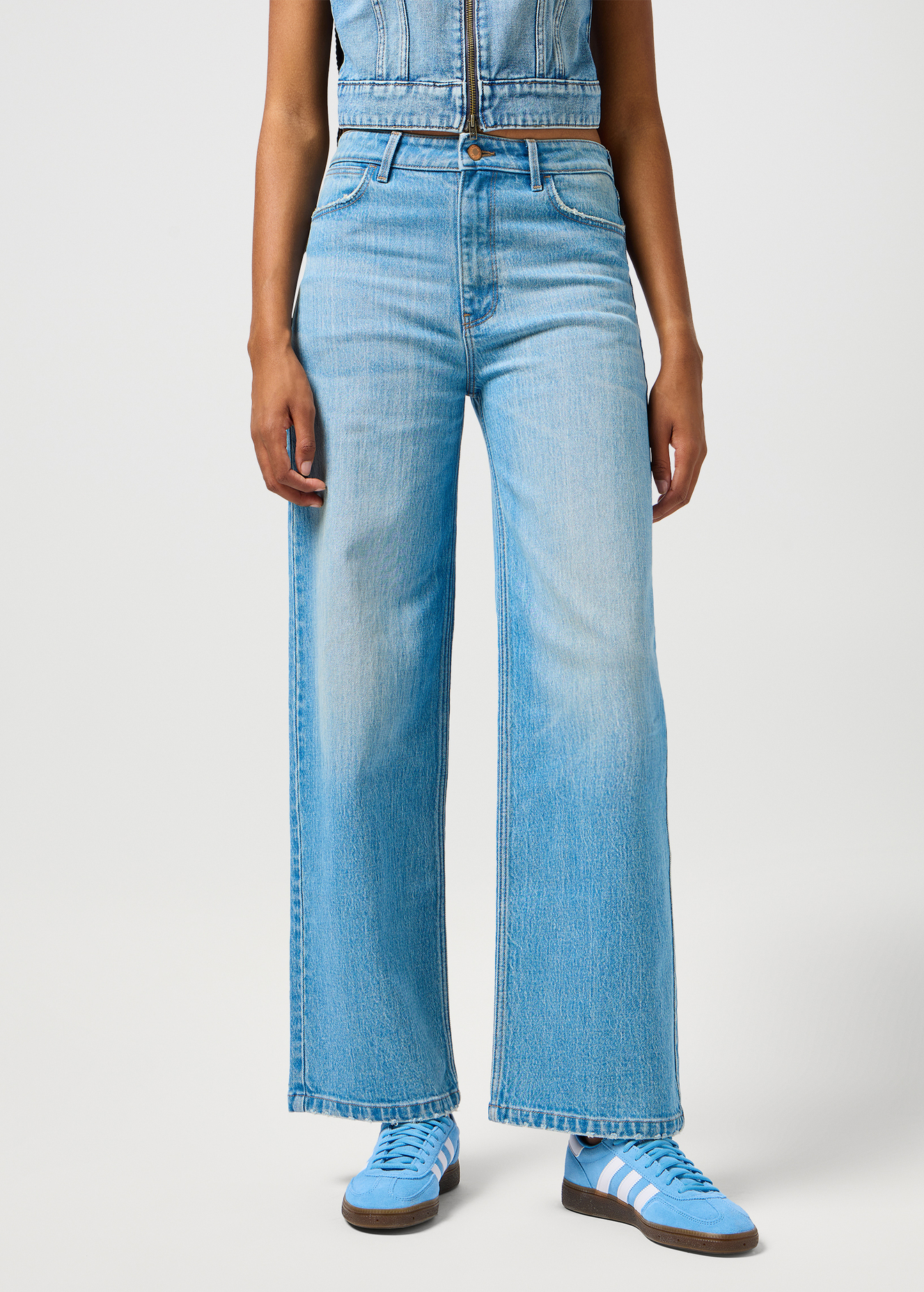 Damskie Spodnie Dzinsowe Wrangler Loose Straight Jeans Terra - 112356417