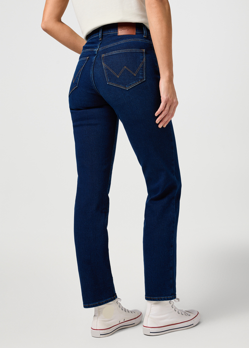 Damskie Spodnie Dzinsowe Wrangler Straight Classic Indigo - 112362356