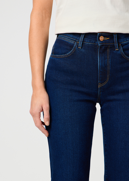 Damskie Spodnie Dzinsowe Wrangler Straight Classic Indigo - 112362356