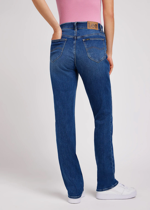 Damskie Spodnie Dzinsowe Lee Ultra Lux Straight Cobalt Sheen - 112350786