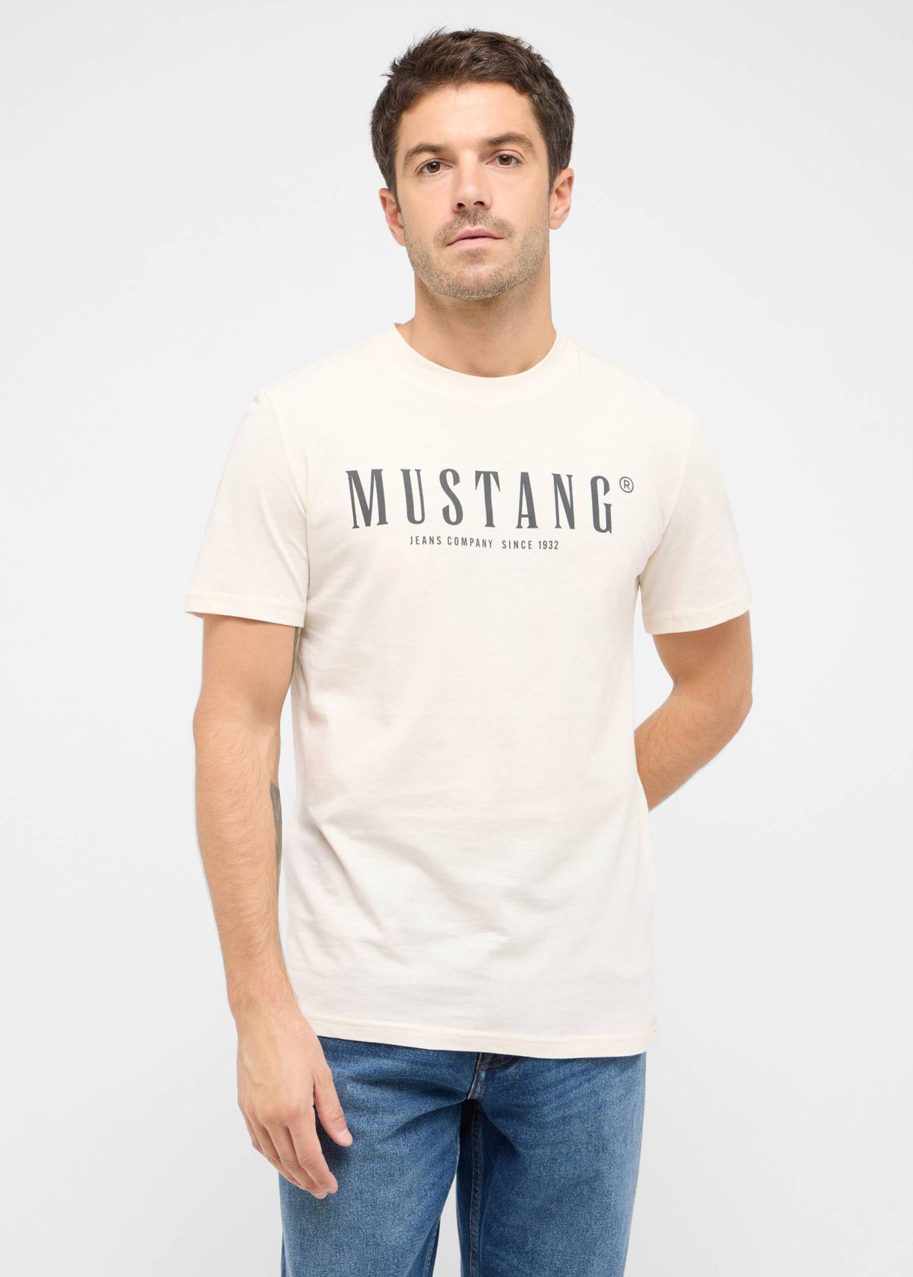 Meski T Shirt Mustang Style Austin Whisper White - 1016264-2013