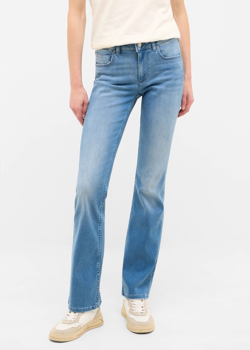 Damskie Spodnie Dzinsowe Mustang Style Shelby Slim Boot Denim Blue - 1016592-5000-412