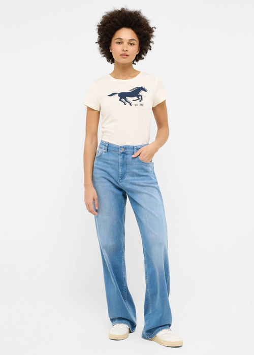 Damskie Spodnie Dzinsowe Mustang Madison Wide Denim Blue - 1016595-5000-412