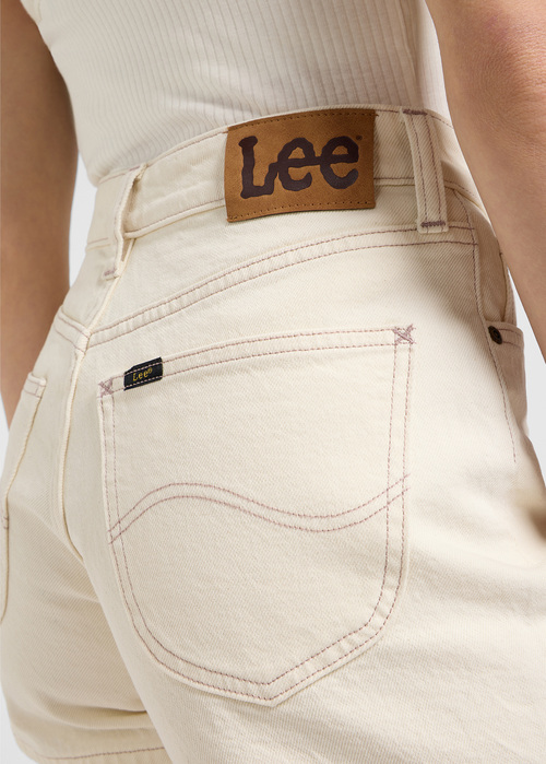 Damskie Szorty Dzinsowe Lee Carol Shorts The Get Back Ecru - 112363528