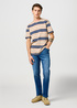 Meski T Shirt Wrangler Stripe Tee Timberwolf - 112362785