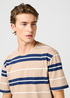 Meski T Shirt Wrangler Stripe Tee Timberwolf - 112362785