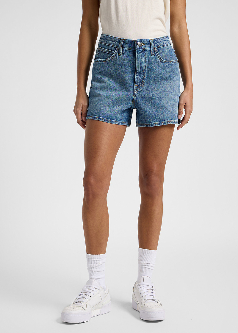 Damskie Szorty Dzinsowe Lee Carol Shorts Blue Wire - 112363526