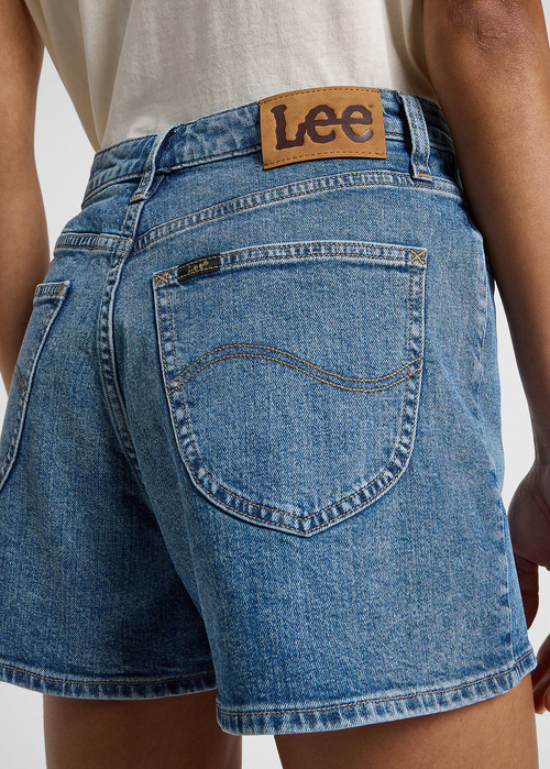 Damskie Szorty Dzinsowe Lee Carol Shorts Blue Wire - 112363526