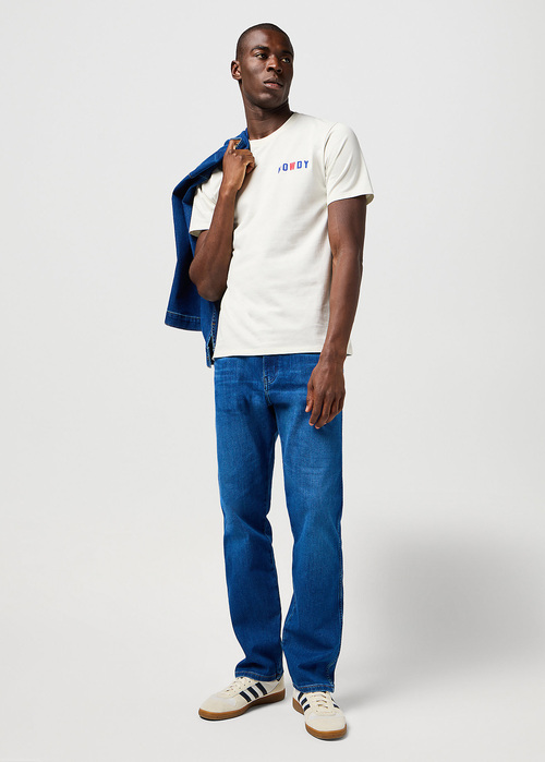 Meski T Shirt Wrangler Small Logo Tee Vitange White Howdy - 112362686