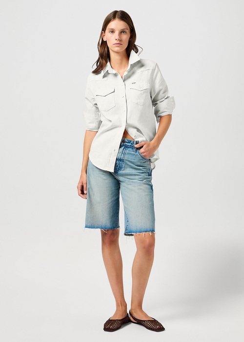 Damska Koszula Materialowa Wrangler Western Shirt Vintage White - 112368477