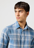 Wrangler Short Sleeve Shirt Blue Check - 112364054