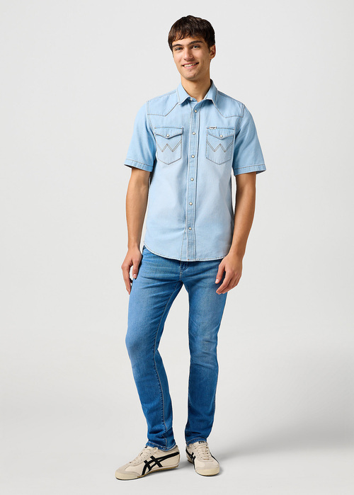 Meskie Spodnie Dzinsowe Wrangler Larston Heritage Haze - 112362457