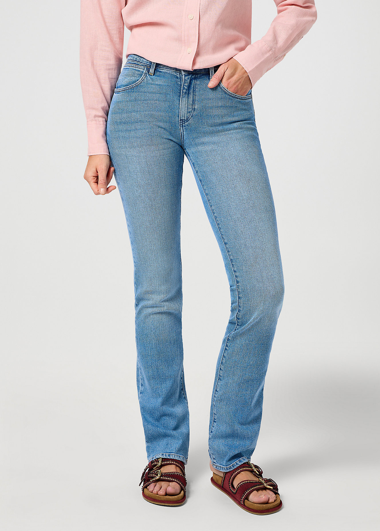 Damskie Spodnie Dzinsowe Wrangler Bootcut Stelth - 112362633