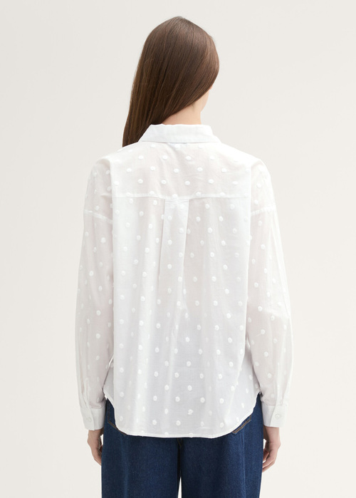 Tom Tailor Blouse With Dotted Texture White - 1043137-20000