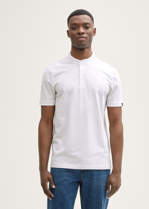 Denim Tom Tailor Pique polo shirt - chalk grey white two tone 1046283-38113