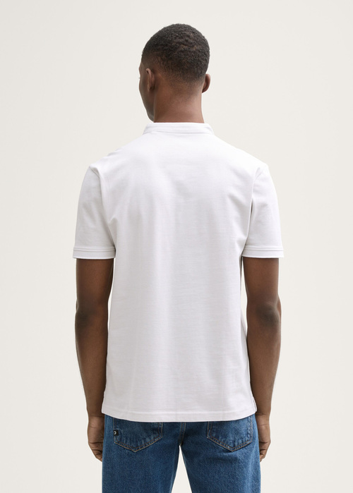 Meska Koszulka Polo Denim Tom Tailor Pique Polo Shirt Chalk Grey White Two Tone - 1046283-38113