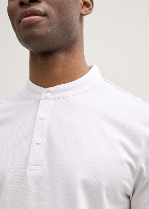 Meska Koszulka Polo Denim Tom Tailor Pique Polo Shirt Chalk Grey White Two Tone - 1046283-38113