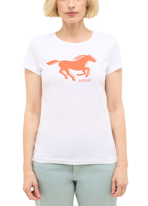 Damski T Shirt Mustang Loa General White - 1016508-2045