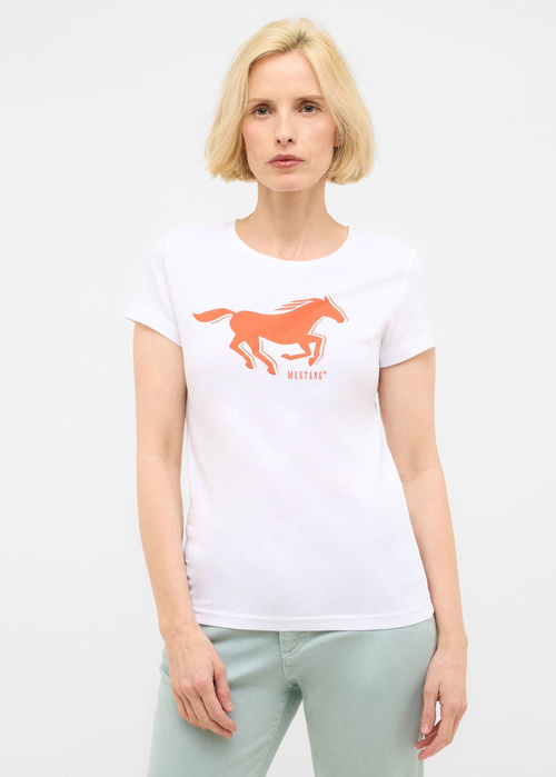 Damski T Shirt Mustang Loa General White - 1016508-2045