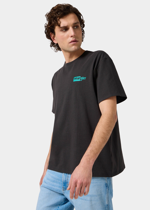 Meski T Shirt Wrangler Graphic Tee Faded Black - 112362396