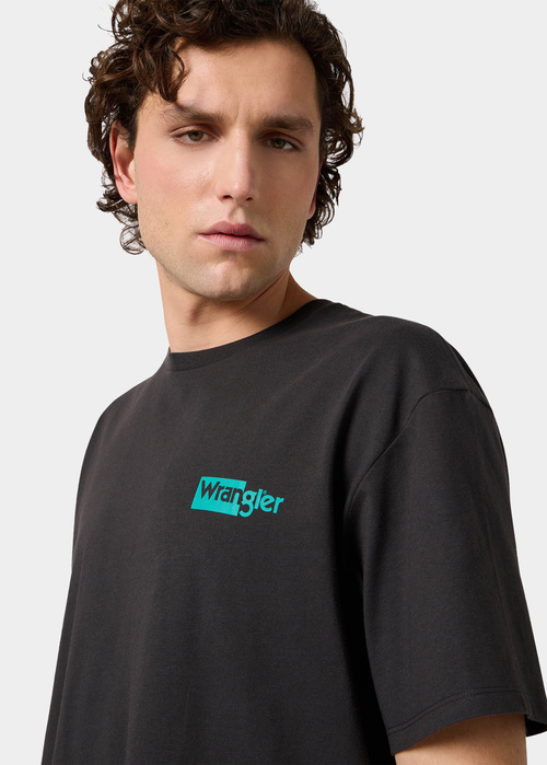 Meski T Shirt Wrangler Graphic Tee Faded Black - 112362396