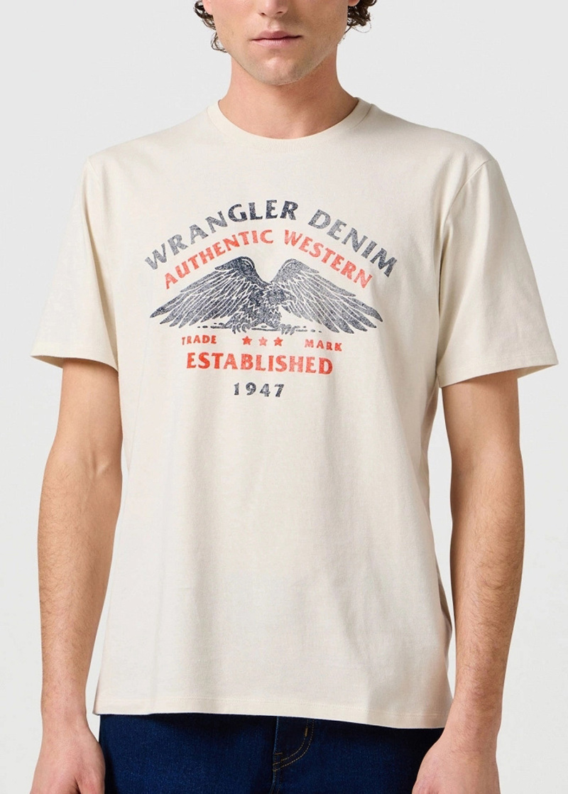 Mski T Shirt Wrangler Americana Tee Vintage White - 112362392