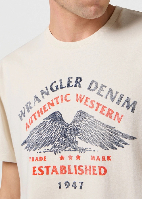 Meski T Shirt Wrangler Americana Tee Vintage White - 112362392