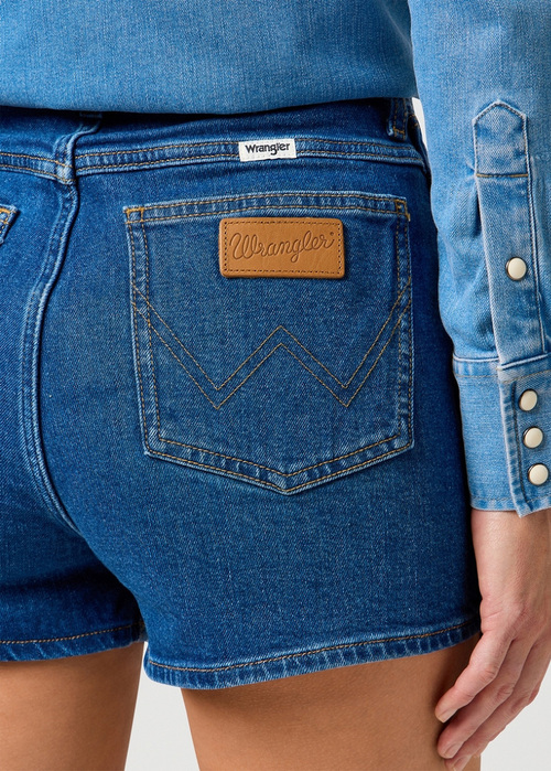 Damskie Szorty Dzinsowe Wrangler Festival Short Noble Navy - 112364739