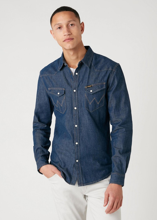 Wrangler Long Sleeve Western Shirt - Dark Stone 112130116