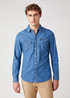 Meska Koszula Dzinsowe Wrangler Western Shirt Mid Stone - 112130117