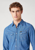 Meska Koszula Dzinsowe Wrangler Western Shirt Mid Stone - 112130117