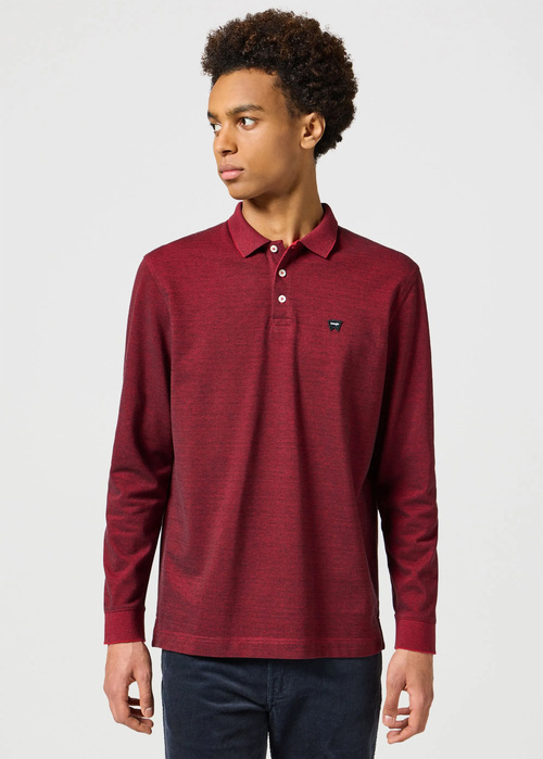 Wrangler Long Sleeve Refined Polo - Red 112357286