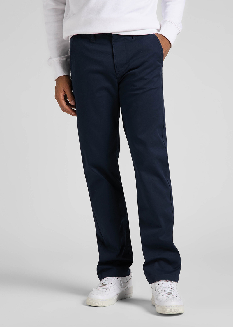 Meskie Spodnie Materialowe Lee Chino Deep Navy - 112145530
