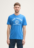 Meski T Shirt Tom Tailor T Shirt With Logo Print Sapphire Blue - 1037735-11356
